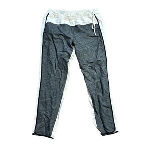 Dries van noten cotton/linen cream and black knit panel slim pants size 42